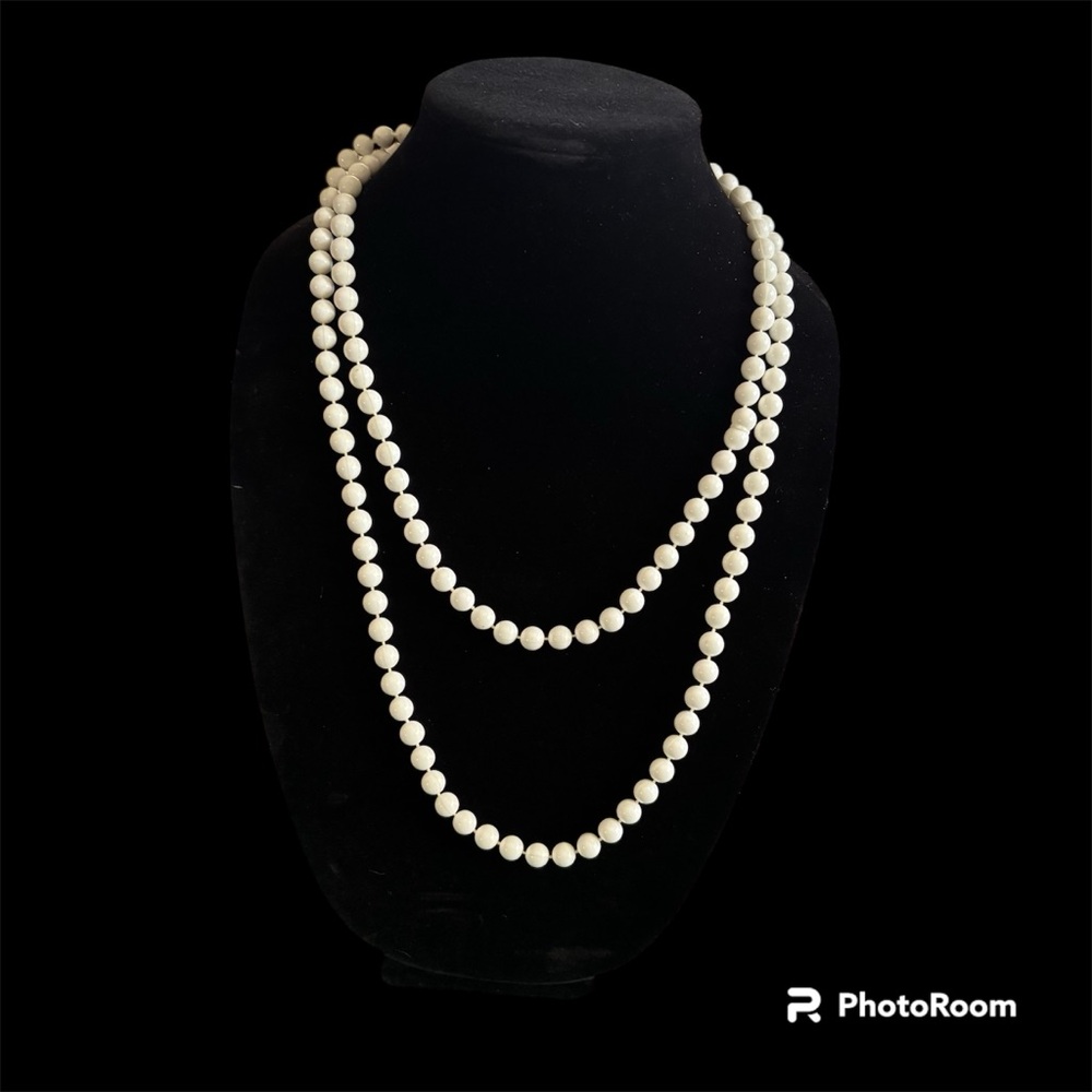Vintage Cream Double-Strand Faux Pearl Necklace
